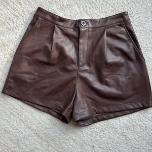 Faux leather shorts